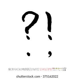 Alphabet & number / handwriting - vector