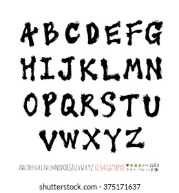 Alphabet & number / handwriting - vector