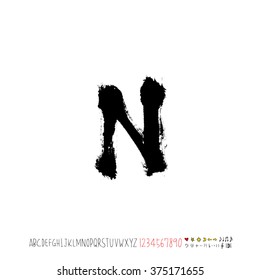 Alphabet & number / handwriting - vector