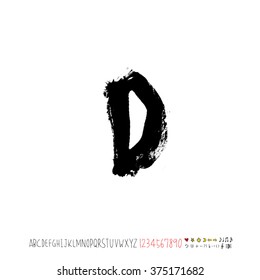 Alphabet & number / handwriting - vector