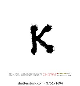 Alphabet & number / handwriting - vector