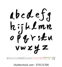 Alphabet & number / handwriting - vector