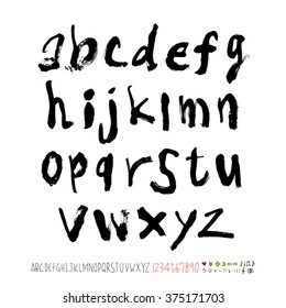 Alphabet & number / handwriting - vector