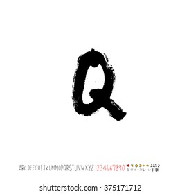 Alphabet & number / handwriting - vector