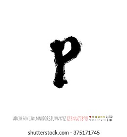 Alphabet & number / handwriting - vector