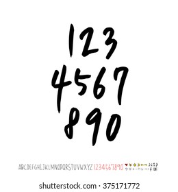 Alphabet & number / handwriting - vector
