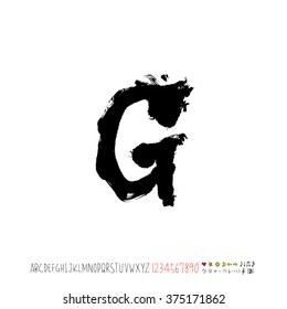 Alphabet & number / handwriting - vector