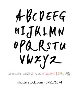 Alphabet & number / handwriting - vector