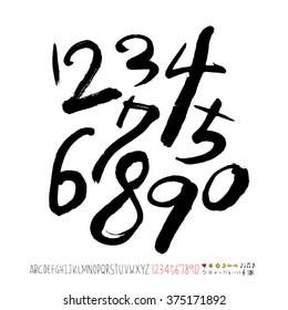 Alphabet & number / handwriting - vector