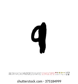 Alphabet & number / handwriting - vector
