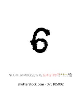 Alphabet & number / handwriting - vector