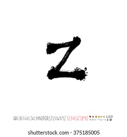 Alphabet & number / handwriting - vector