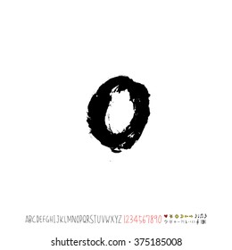 Alphabet & number / handwriting - vector