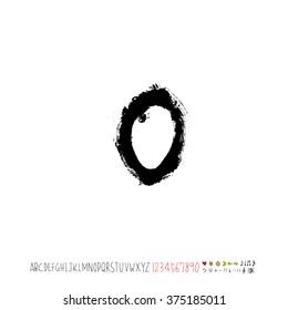 Alphabet & number / handwriting - vector