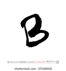 Alphabet & number / handwriting - vector