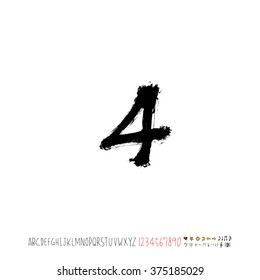 Alphabet & number / handwriting - vector
