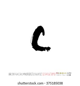 Alphabet & number / handwriting - vector