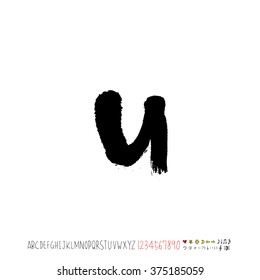 Alphabet & number / handwriting - vector