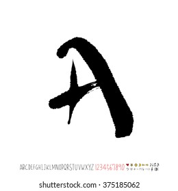 Alphabet & number / handwriting - vector