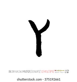 Alphabet & number / handwriting - vector