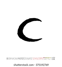 Alphabet & number / handwriting - vector
