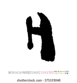 Alphabet & number / handwriting - vector