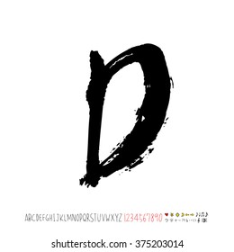 Alphabet & number / handwriting - vector