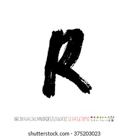 Alphabet & number / handwriting - vector