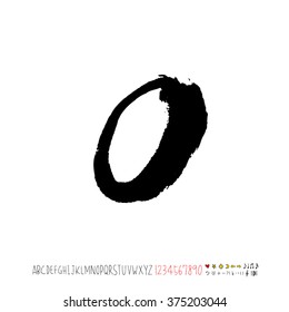 Alphabet & number / handwriting - vector