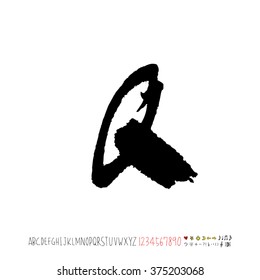 Alphabet & number / handwriting - vector