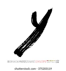 Alphabet & number / handwriting - vector