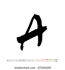 Alphabet & number / handwriting - vector