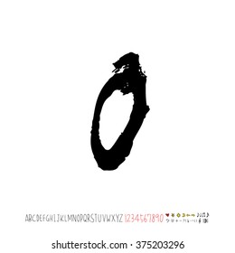 Alphabet & number / handwriting - vector