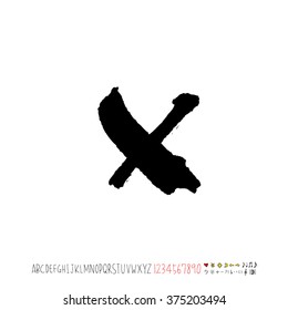 Alphabet & number / handwriting - vector