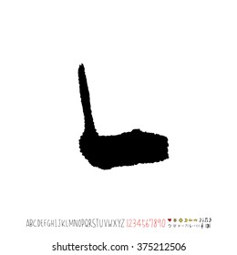 Alphabet & number / handwriting - vector