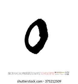 Alphabet & number / handwriting - vector