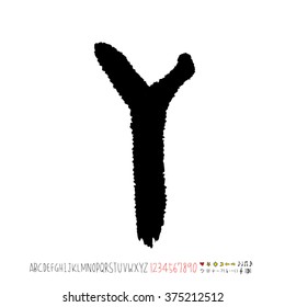 Alphabet & number / handwriting - vector