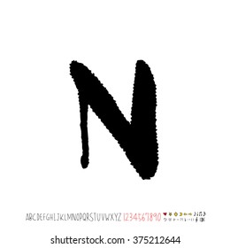 Alphabet & number / handwriting - vector
