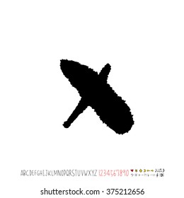Alphabet & number / handwriting - vector
