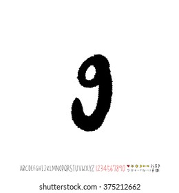 Alphabet & number / handwriting - vector