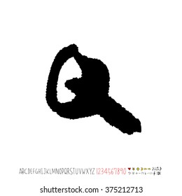 Alphabet & number / handwriting - vector