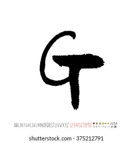 Alphabet & number / handwriting - vector