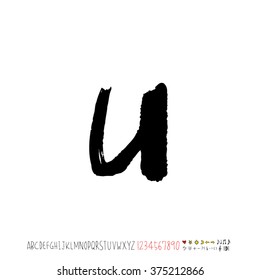 Alphabet & number / handwriting - vector