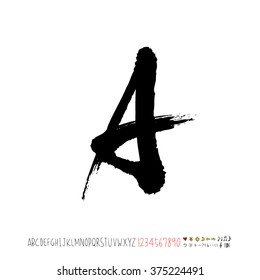 Alphabet & number / handwriting - vector