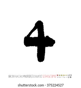 Alphabet & number / handwriting - vector