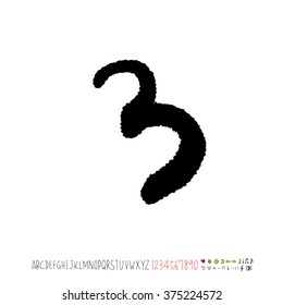 Alphabet & number / handwriting - vector