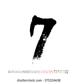 Alphabet & number / handwriting - vector