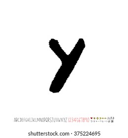 Alphabet & number / handwriting - vector
