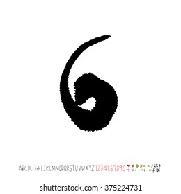 Alphabet & number / handwriting - vector