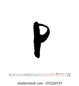 Alphabet & number / handwriting - vector